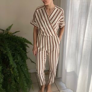 Maje Pieni striped wrap style jumpsuit